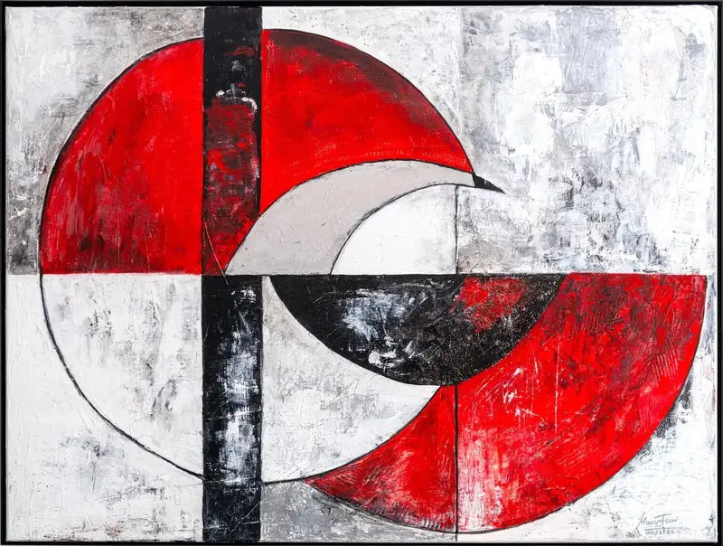 Energy in Motion — Geometric abstraction, painted to commission for your space.