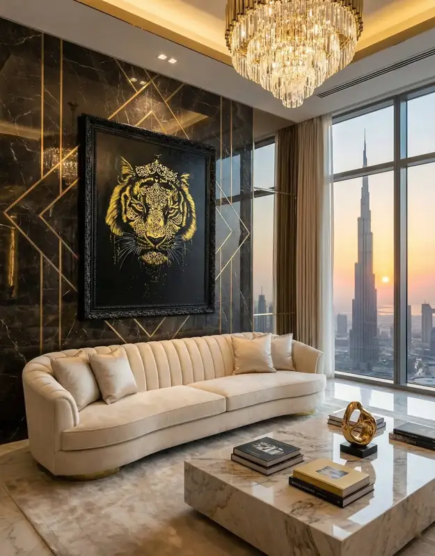 King of Silence — Downtown Dubai, sunset