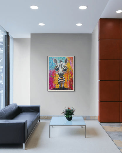 zebra painting in a waiting room